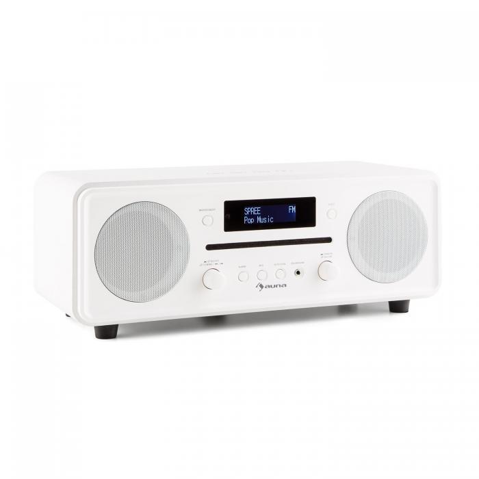 Проигрыватель CD с радиоприемником Auna Melodia (Bluetooth,CD,DAB +,FM,Будильник) white