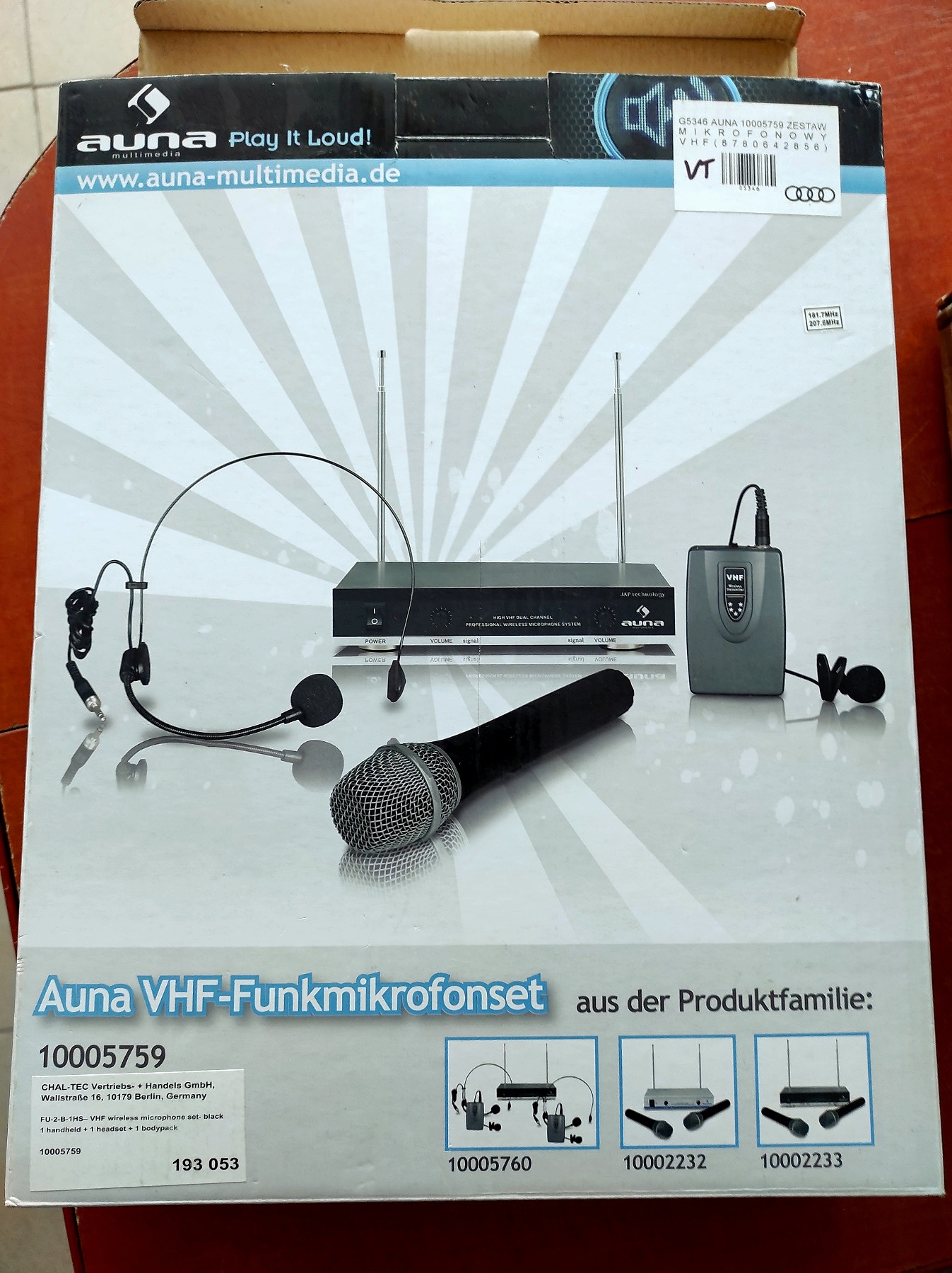 Радиомикрофоны Auna FU-2-BH (hand and head microphone) дальность 100м 