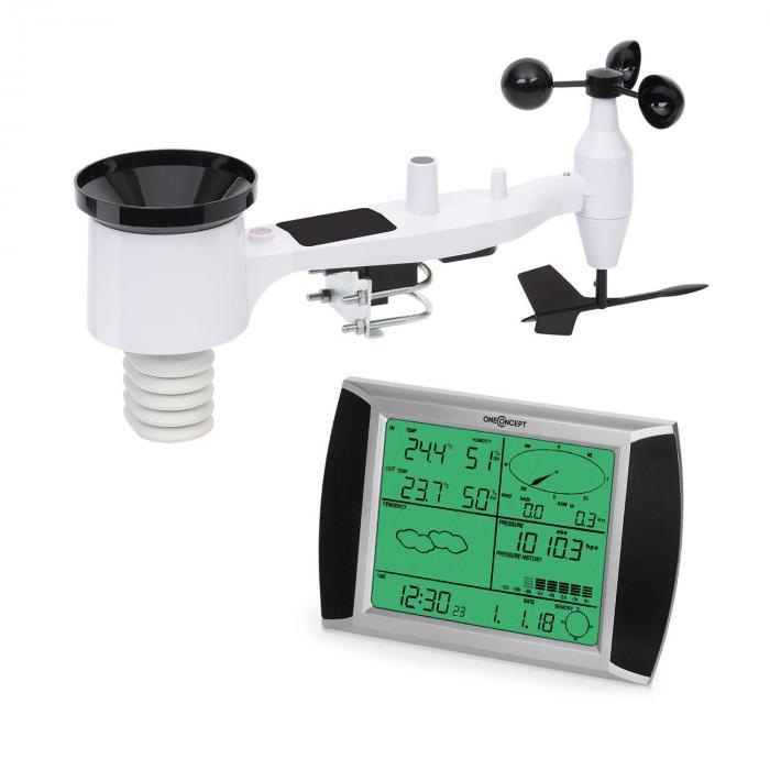 Метеостанция OneConcept Beaufort 2G радиоканал 100м (ЖК-дисплей с сенсорным экраном)