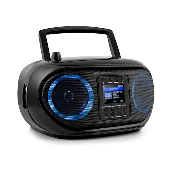 Интернет-бумбокс AUNA Roadie (BT,WiFi,USB,DAB,FM,UX,CD,LED) black