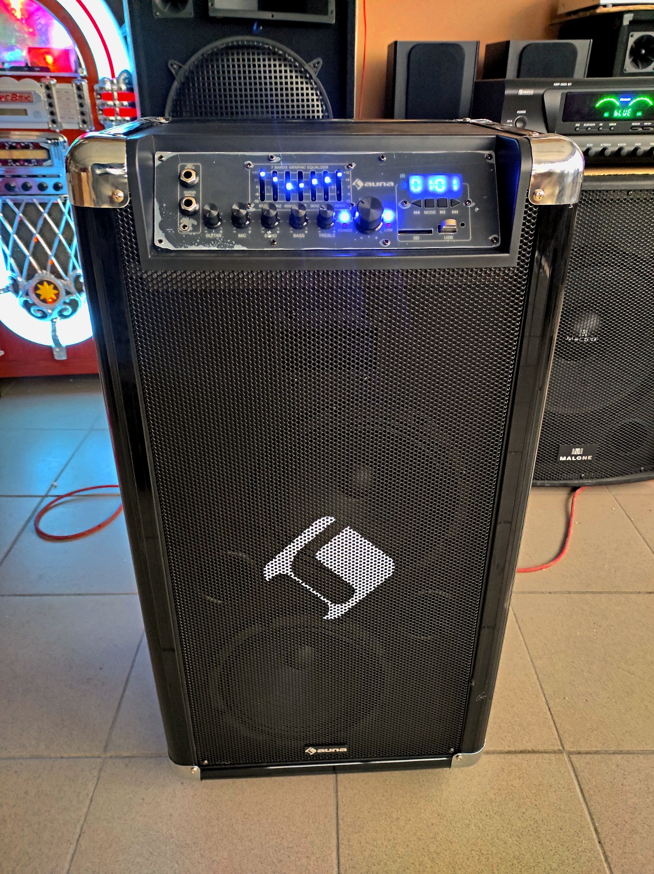 Активная система Auna Moving 120 (АКБ,BT,FM,VHF,USB,SD,AUX) 200Вт