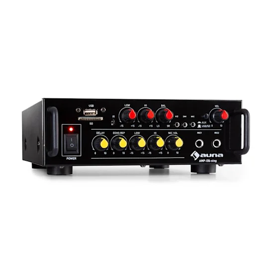Компактный усилитель Auna Amp EQ BT 120 Bт USB SD 2 x MIC