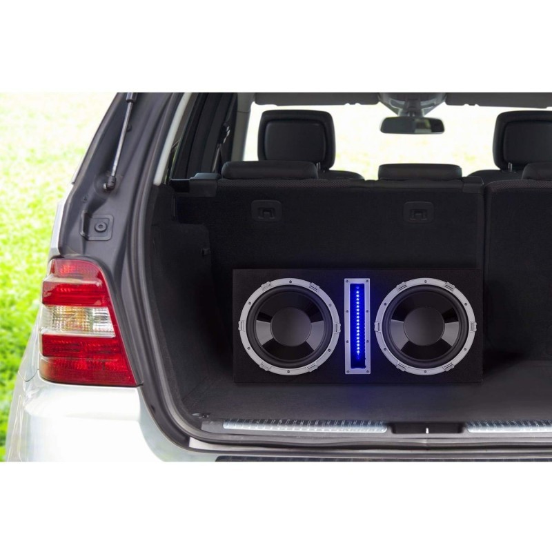 Активный автомобильный сабвуфер Auna BasswaverХ10 (2 х 25 см) LED (2100W)