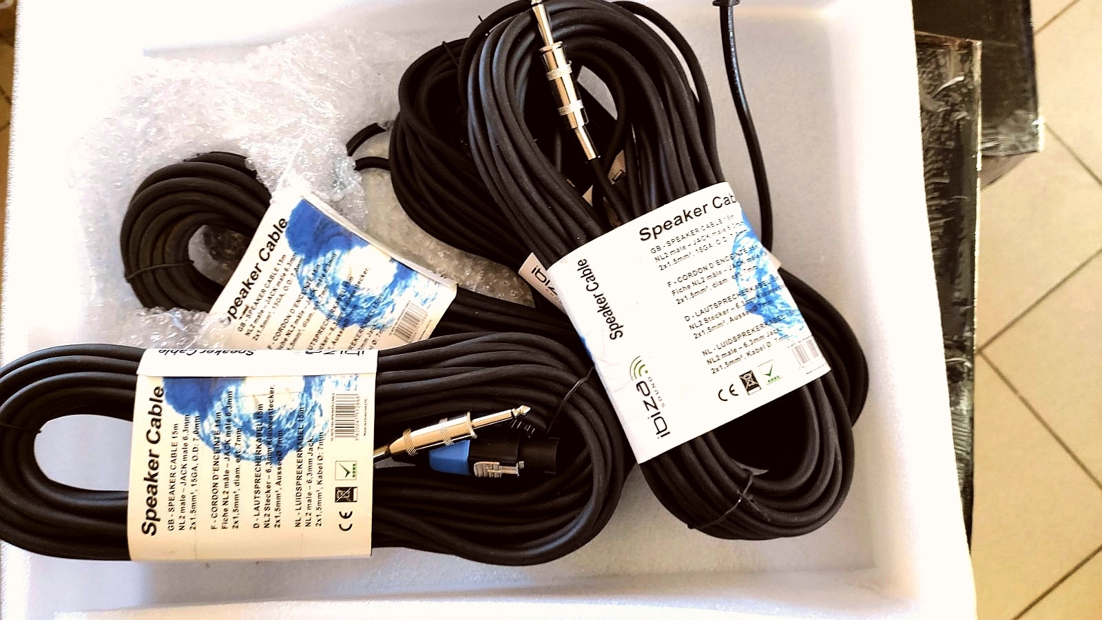 Акустический кабель IBIZA CS15JS Speakon- Jack 15м