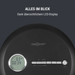 CD-плеер oneConcept CDC 100 MP3 Discman (CD-R,RW,MP3,Antishock,ESP,Micro-USB) Black
