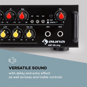 Компактный усилитель Auna Amp EQ BT 120 Bт USB SD 2 x MIC