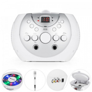 Портативная караоке система Auna Singsing LED 2 х микрофон (White)