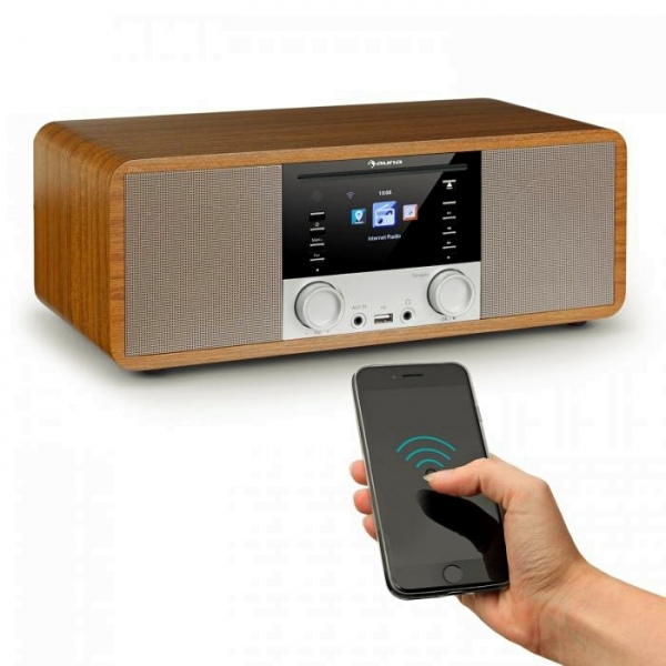 Интернет-радио Auna IR-190BK (BT,FM,CD,WiFi,UPnP,USB,AUX) Wood