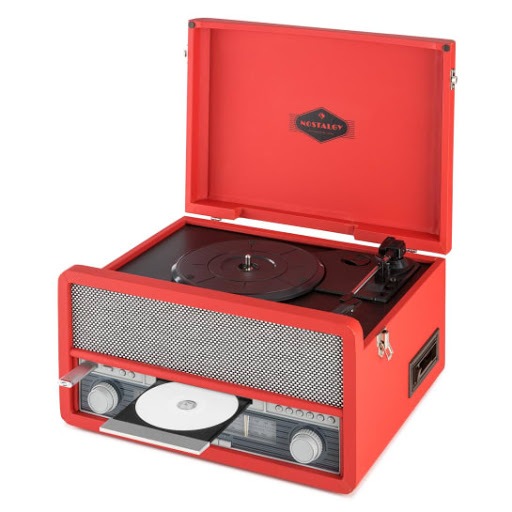 Ретро центр Auna Belle Epoque 1907 (BT,USB,AUX,Кассеты,CD,Винил,FM) Red