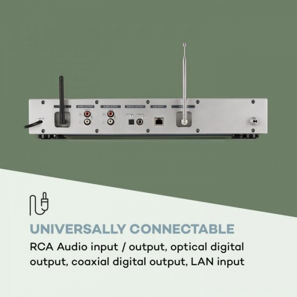 Ресивер WiFi Auna iTuner(Silver) CD,WiFi интернет,DAB +,FM Радио 