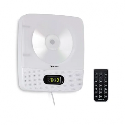 Auna Vertiplay Bluetooth плеер со встроенным CD, AUX, FM-радио, цифровыми часами и подсветкой (white)