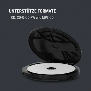 CD-плеер oneConcept CDC 100 MP3 Discman (CD-R,RW,MP3,Antishock,ESP,Micro-USB) Black