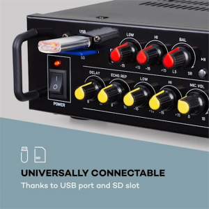 Компактный усилитель Auna Amp EQ BT 120 Bт USB SD 2 x MIC