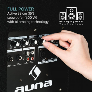Комплект активной акустики Auna Cube Active PA Set 15112 (15 "сабвуфер и 2x12"мониторы) 1200Вт