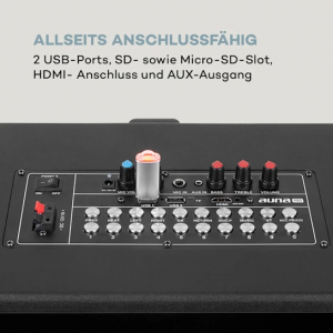 Активная караоке система auna KTV Pro с сенсорным экраном 15,4 дюйма, 2UHF (MIC,Wi-Fi,BT,USB,SD,HDMI)