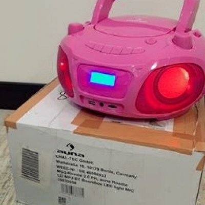 Бумбокс Auna Roadie Sing c функцией караоке,Bluetooth,USB,AUX (Pink)
