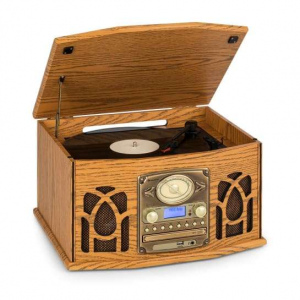 Стерео ретро проигрыватель Auna NR620 (Bluetooth,vinyl,cassette deck,CD,MP3,AUX,USB,DAB,FM)