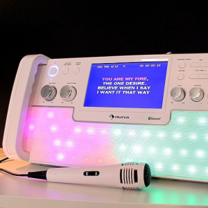 Караоке-система Auna DiscoFever LED (Bluetooth,USB,AUX,CD)white