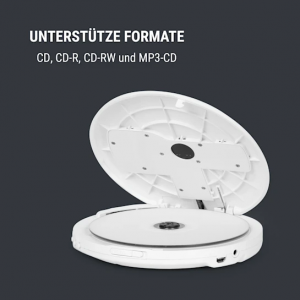 CD-плеер oneConcept CDC 100 MP3 Discman (CD-R,RW,MP3,Antishock,ESP,Micro-USB) White