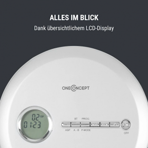 CD-плеер oneConcept CDC 100 MP3 Discman (CD-R,RW,MP3,Antishock,ESP,Micro-USB) Silver