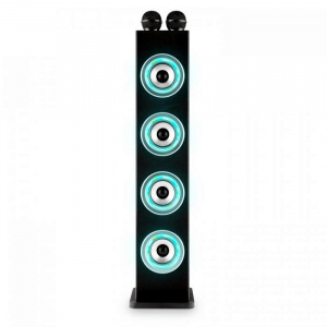Активная караоке-колонка Black Auna Karaboom (LED,Bluetooth,USB,AUX,2-microphone)
