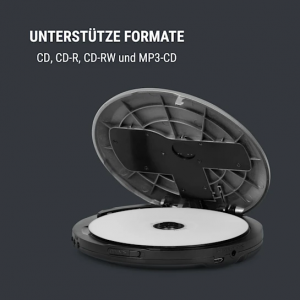 CD-плеер oneConcept CDC 100 MP3 Discman (CD-R,RW,MP3,Antishock,ESP,Micro-USB) Silver