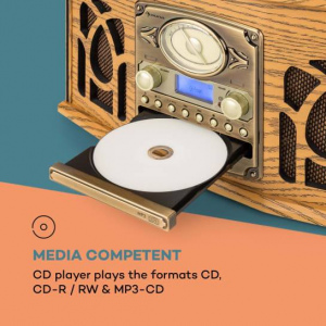 Стерео ретро проигрыватель Auna NR620 (Bluetooth,vinyl,cassette deck,CD,MP3,AUX,USB,DAB,FM)