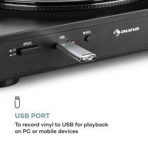 Vinyl-проигрыватель Auna Fullmatic (USB,автомат+,эквалайзер,AUX)