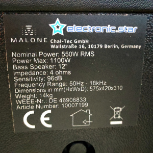 Пара активных колонок Malone PW-EV-12a (12") 2х1100W