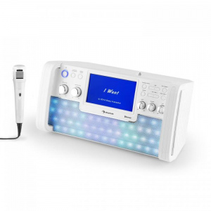 Караоке-система Auna DiscoFever LED (Bluetooth,USB,AUX,CD)white
