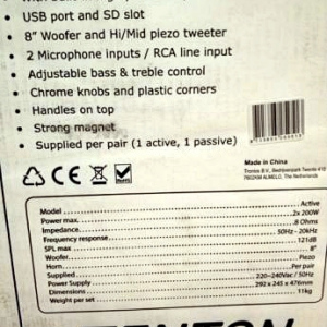 Активная акустика Fenton SPB-8 (Bluetooth,USB,SD)400Вт