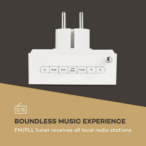 Портативный радиоприемник-розетка Auna DigiPlug FM  (BT,USB,FM,PLL, RDS)