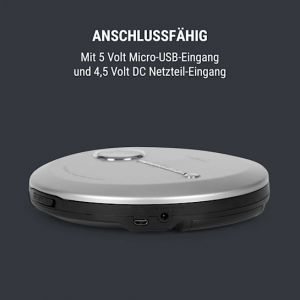CD-плеер oneConcept CDC 100 MP3 Discman (CD-R,RW,MP3,Antishock,ESP,Micro-USB) Silver