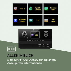Интернет стереосистема Auna Connect SystemS(Wi-Fi,Spotify,BT,DAB,FM,USB,CD, MP3, AUX) black